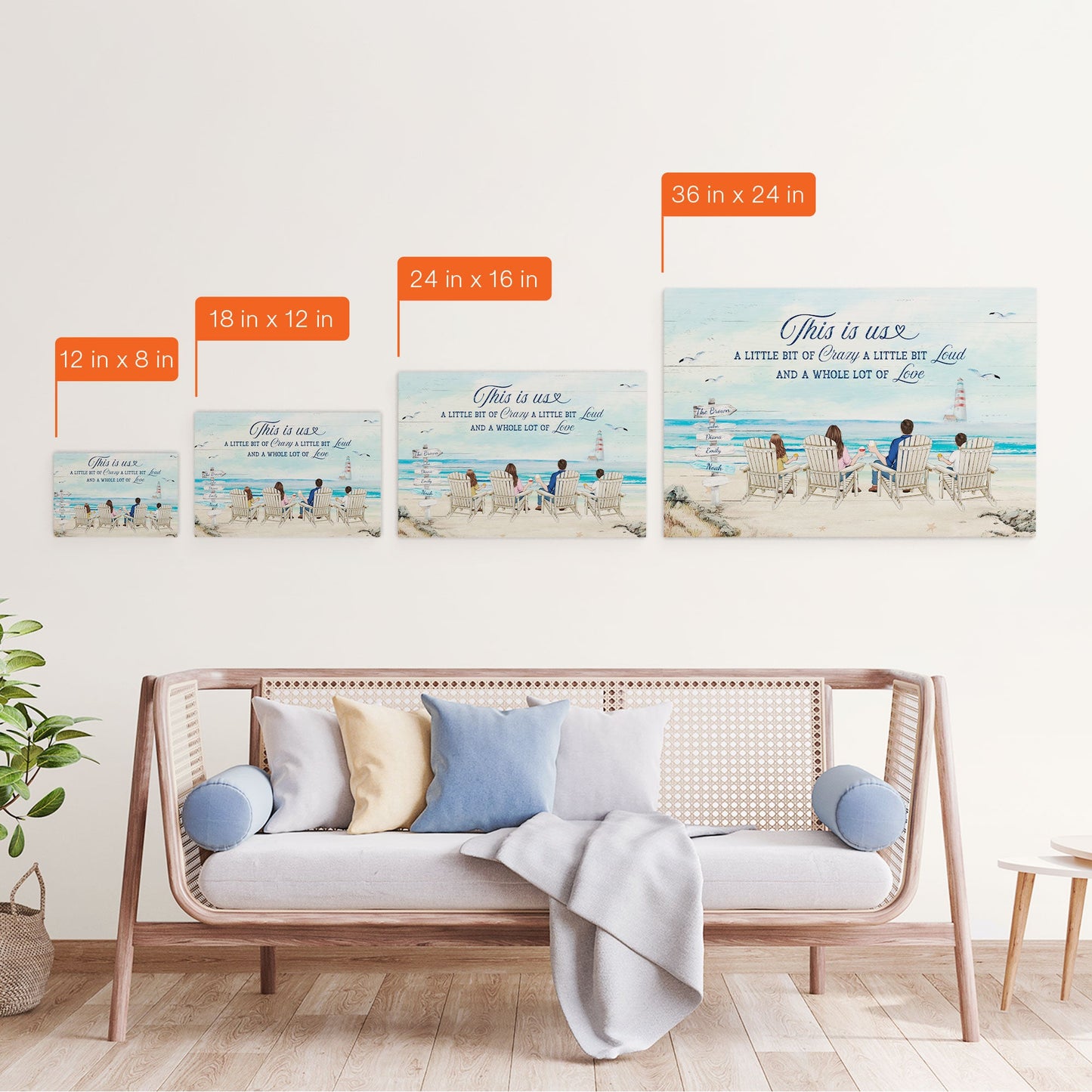 This Is Us A Little Bit Of Crazy Whole Lot Of Love - Personalized Wrapped Canvas