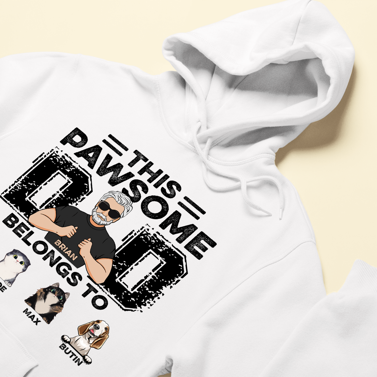 This Pawsome Dad Belongs To - Personalized Shirt - Father's Day, Birthday Gift For Dog & Cat Lover, Dad, Father, Grandpa