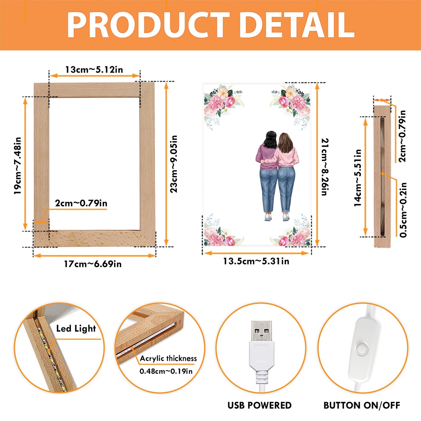 To Mom From Daughter I Love You Mother's Day Gift - Personalized Frame Lamp