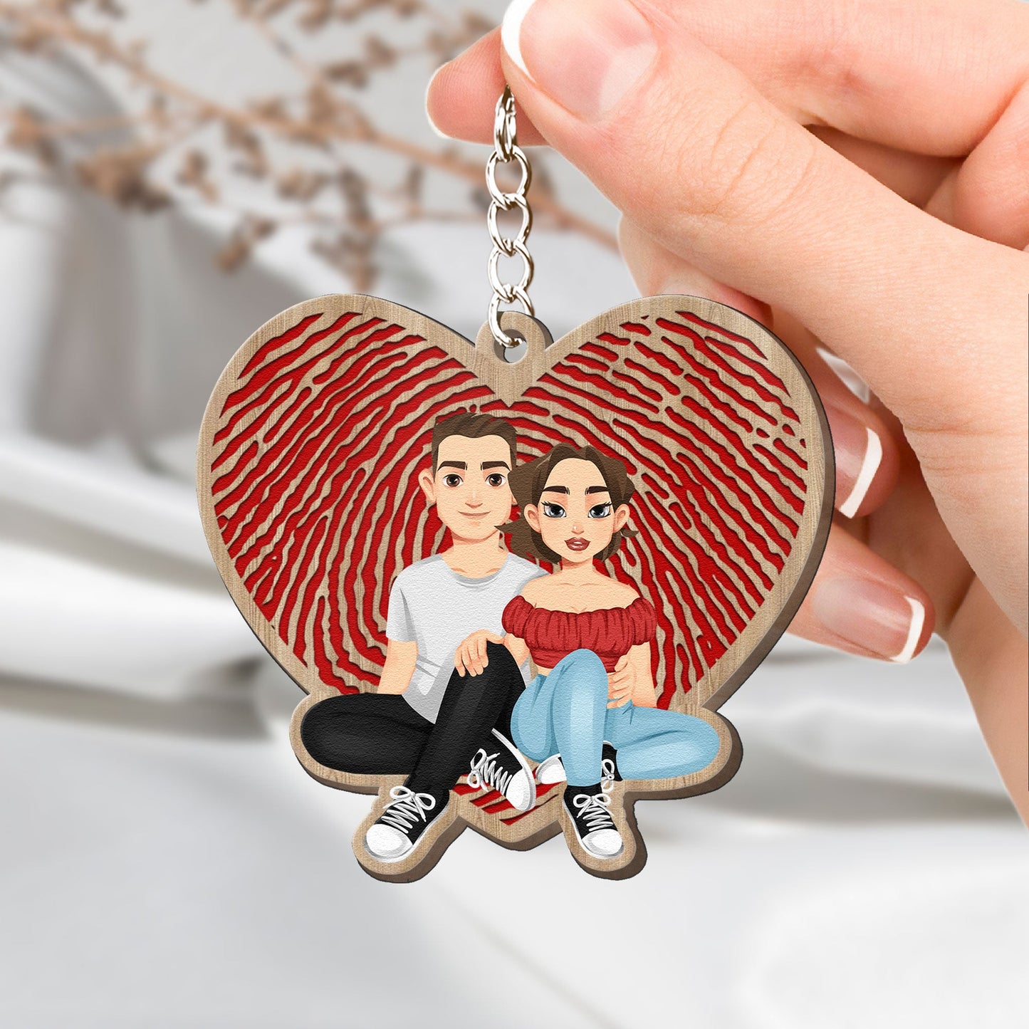 Together Since - Personalized Wooden Keychain