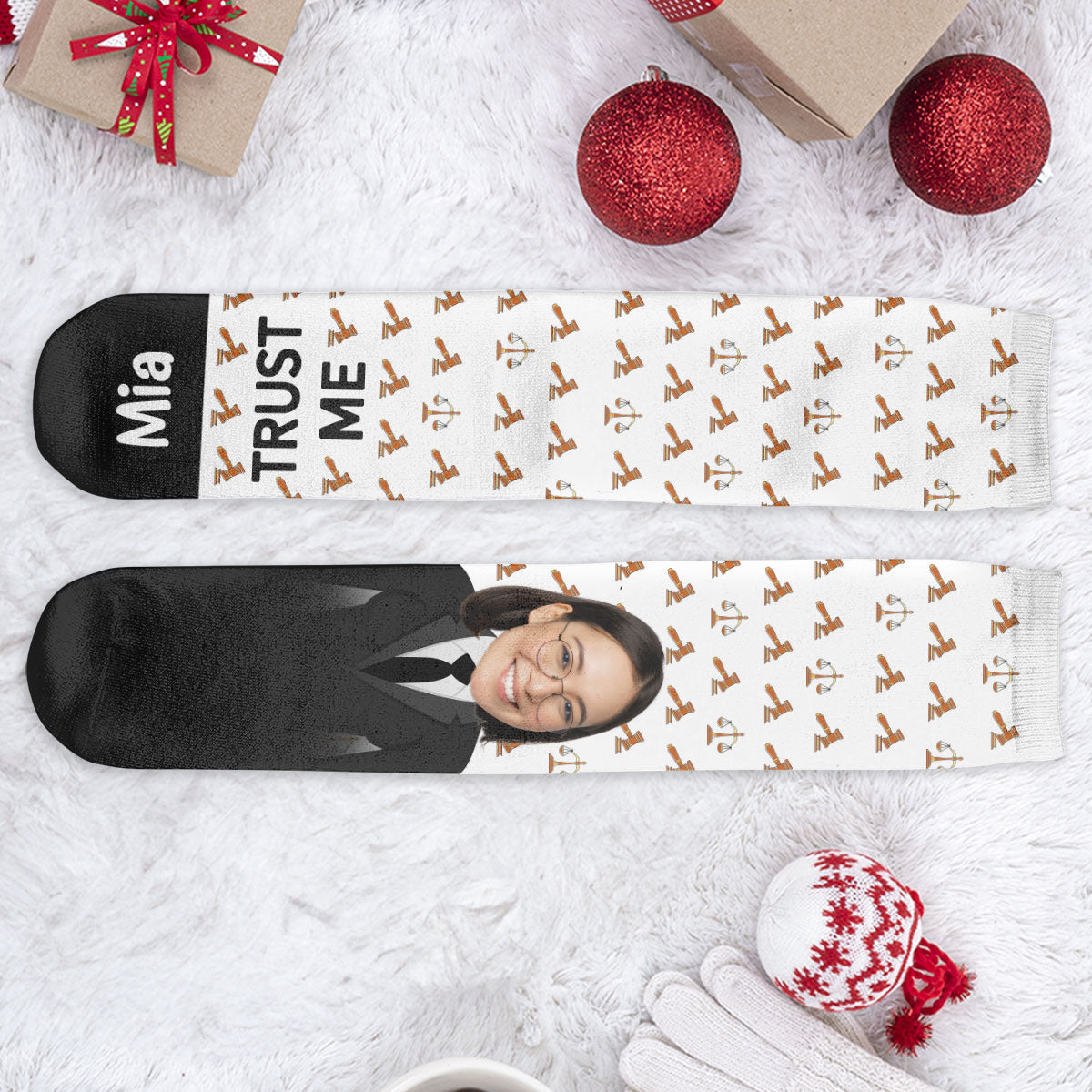 Trust Me I'm A Lawyer - Personalized Photo Crew Socks
