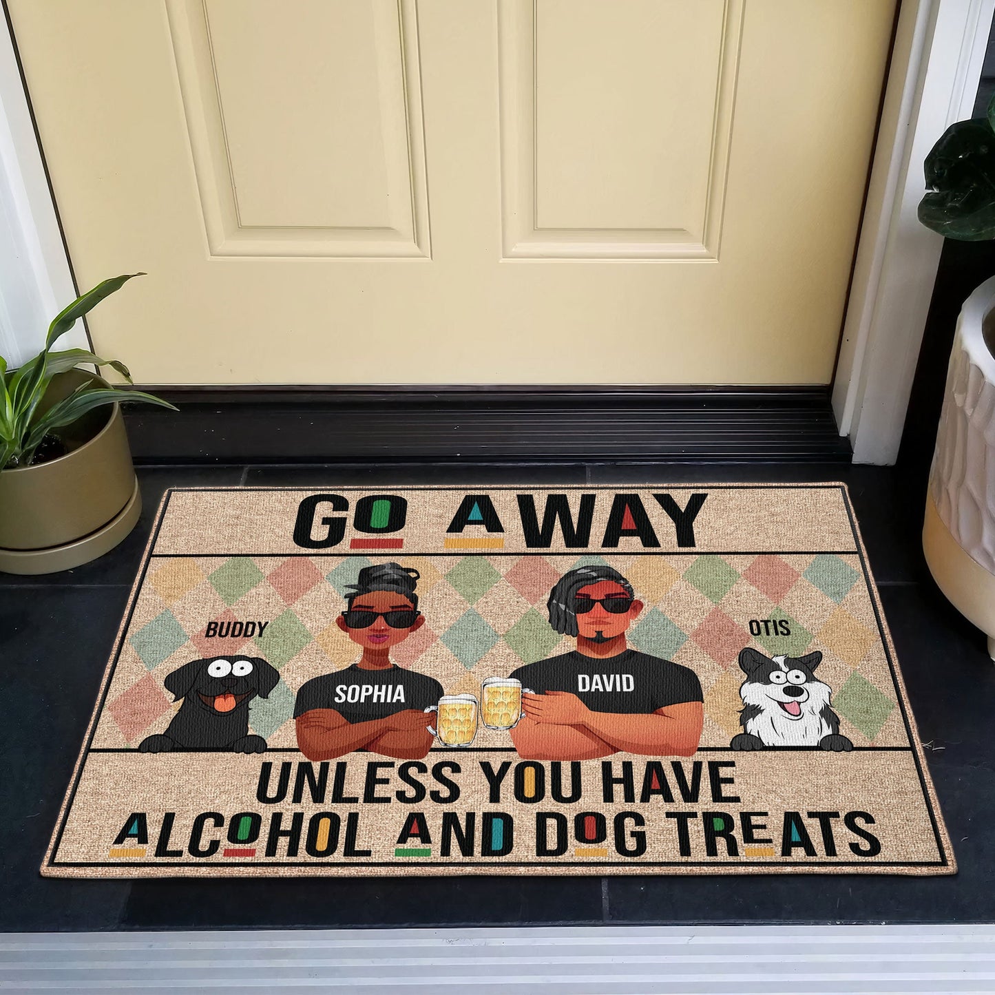 Unless You Have Alcohol And Dog Treats - Personalized Doormat