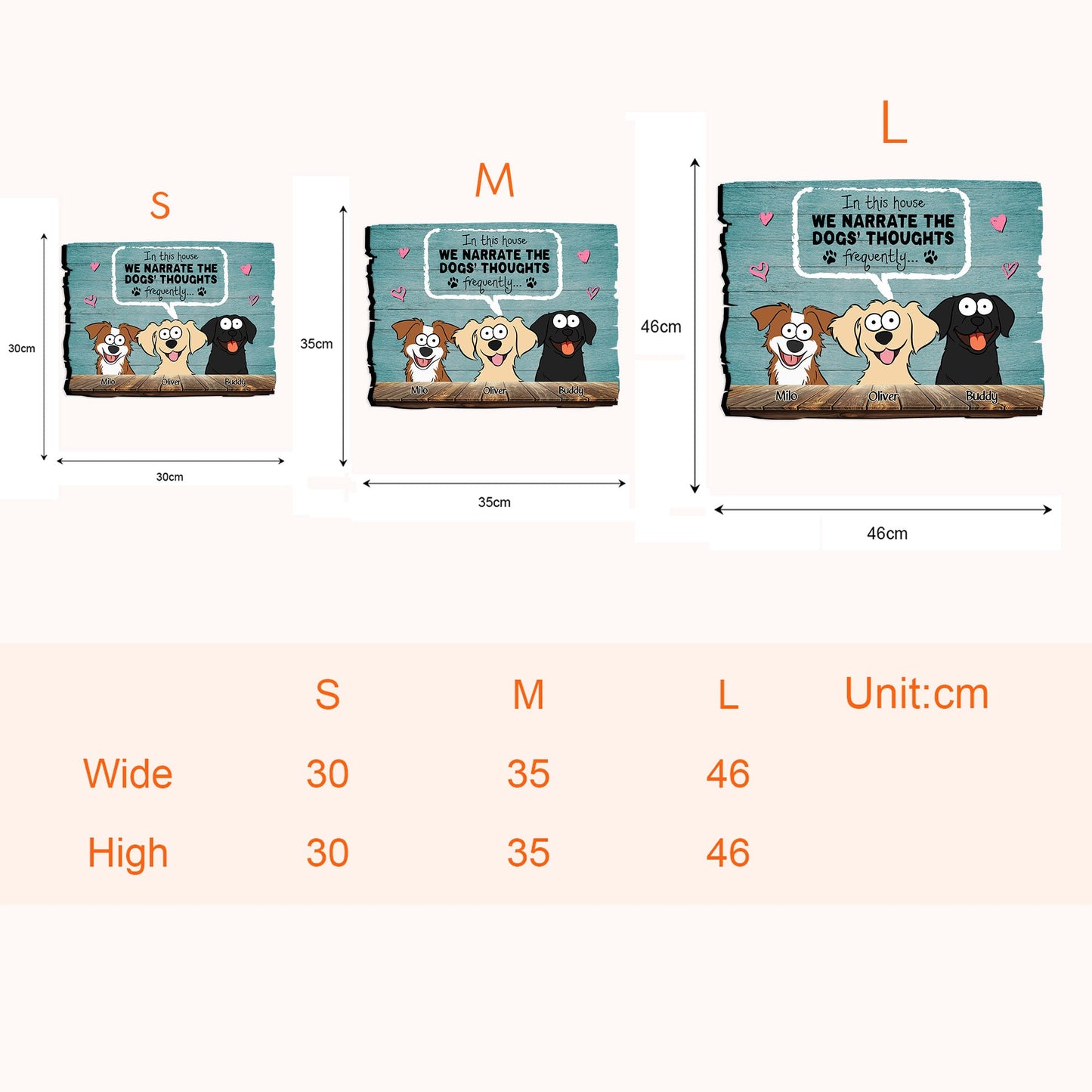 We Narrate The Pets' Thoughts - Personalized Custom Shaped Wood Sign