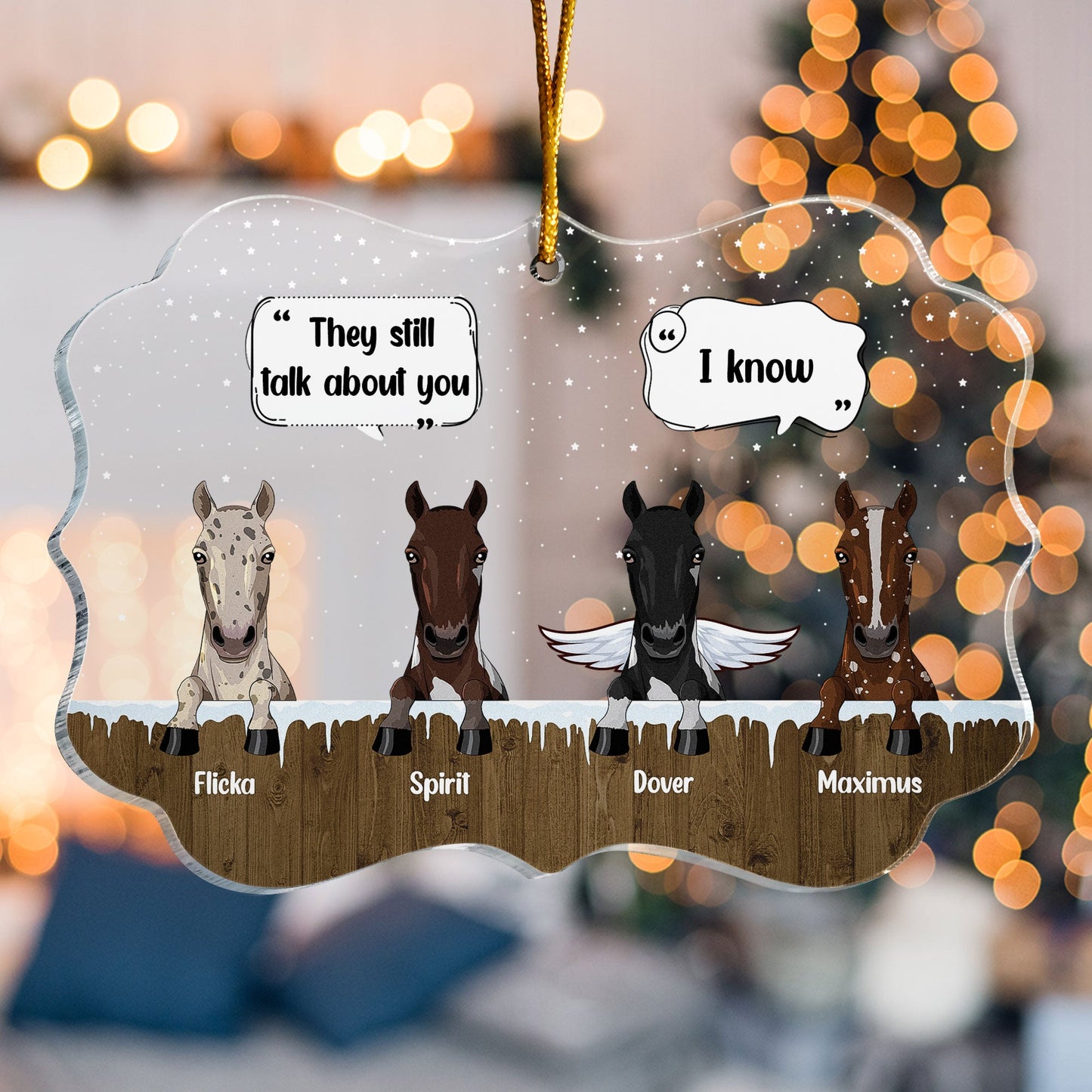 We Still Think About You - Personalized Acrylic Ornament - Christmas, Memorial, Loving Gift For Horse Owners, We Still Think About You - Personalized Acrylic Ornament - Christmas, Memorial, Loving Gift For Horse Owners, Horse Lovers