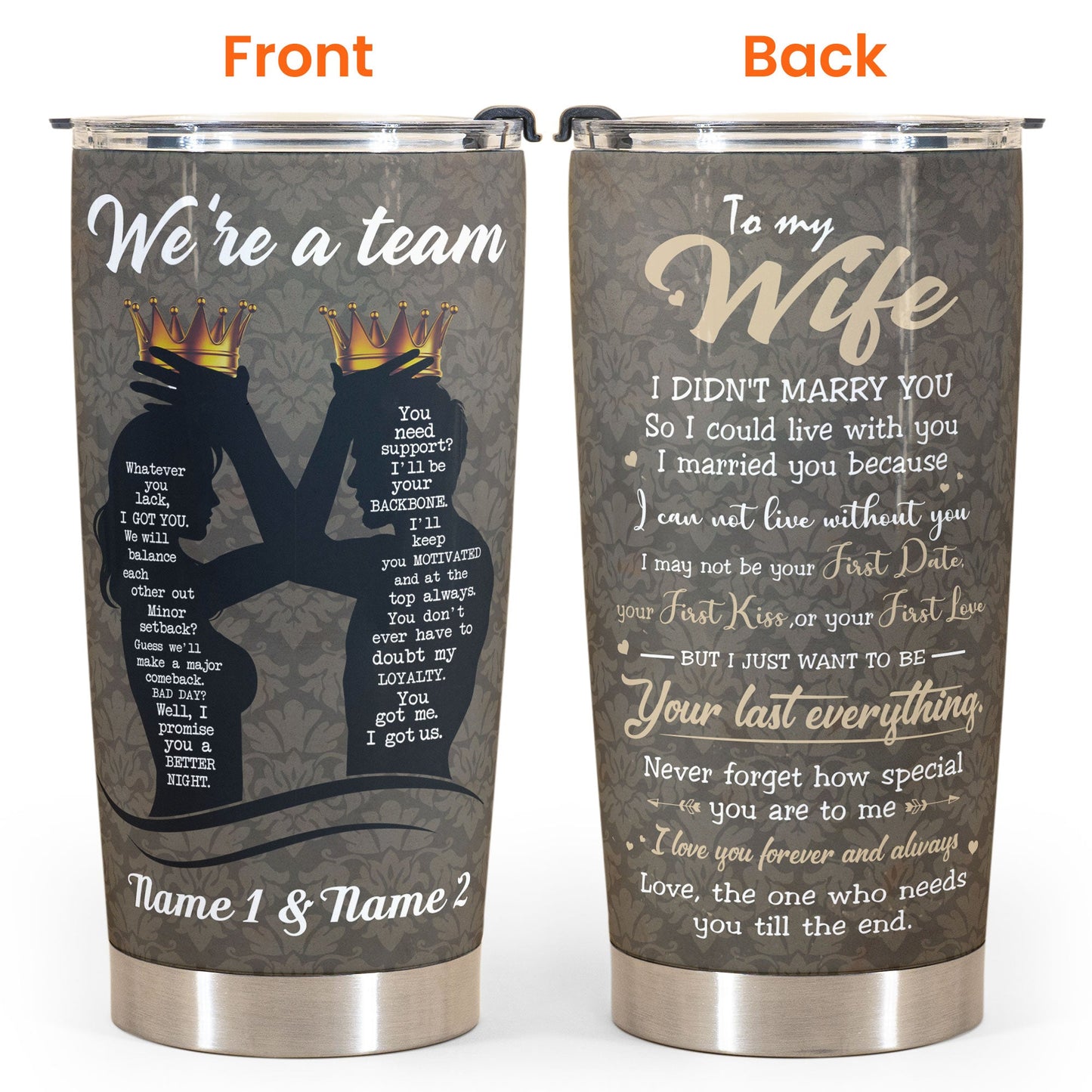 We're A Team, Couple Custom Tumbler, Gift For Wife, Husband, Fiancé, Fiancée-Macorner