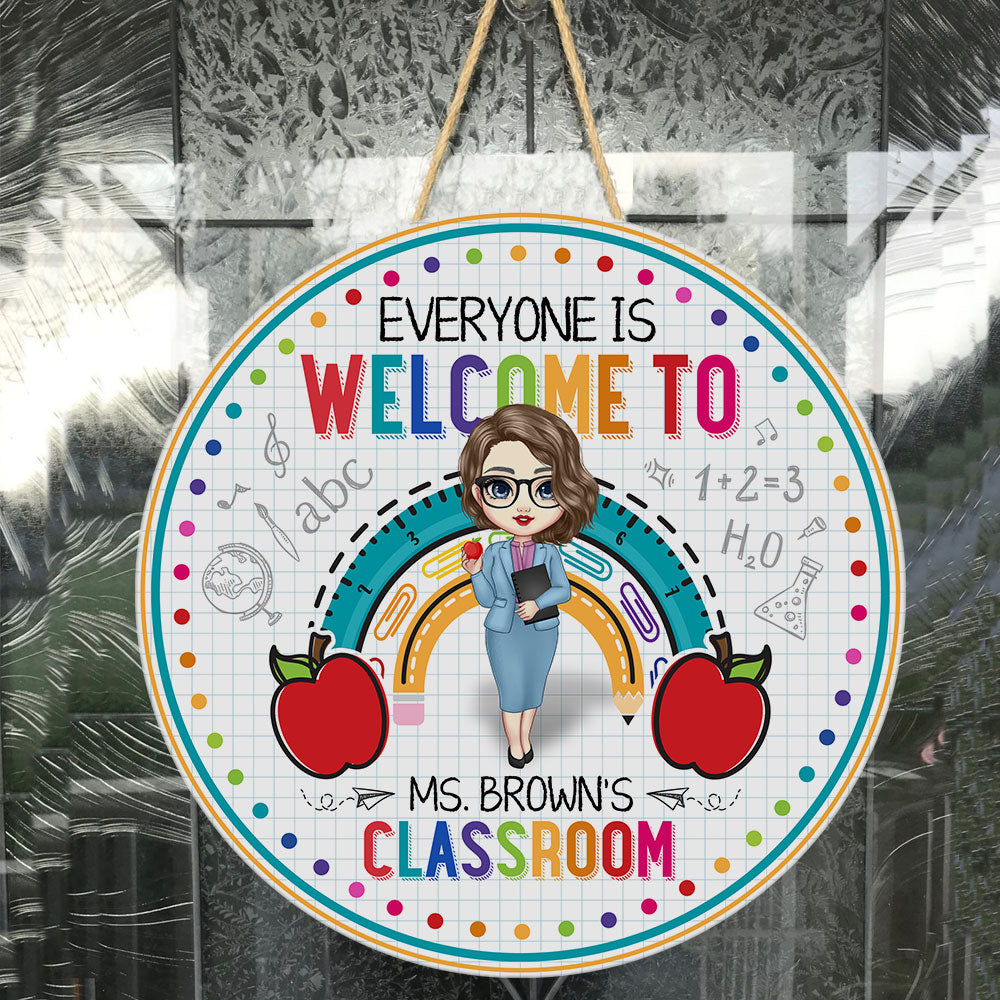 Welcome To My Classroom - Personalized Round Wood Sign - Back To School, Decor, Door Sign Gift For Classroom, Teacher, Students