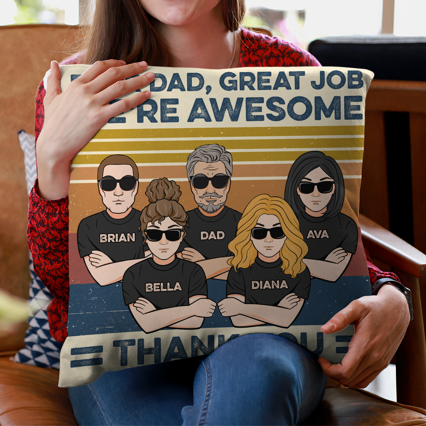 We're Awesome - Personalized Pillow (Insert Included) - Father's Day, Birthday, Funny Gift For Dad, Father, Dada - From Sons & Daughters