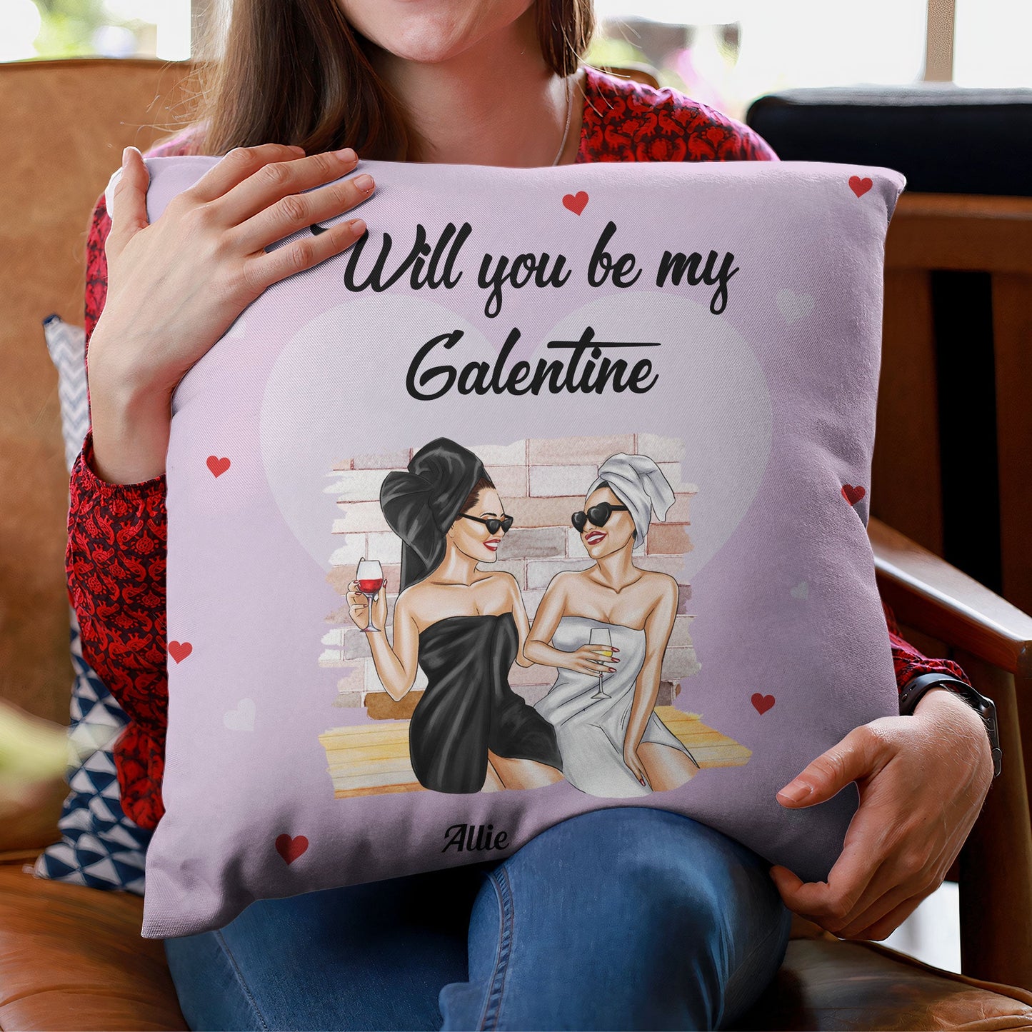 Will You Be My Galentine - Personalized Pillow - Galentine & Birthday Gift For Best Friend, Bestie, BFF