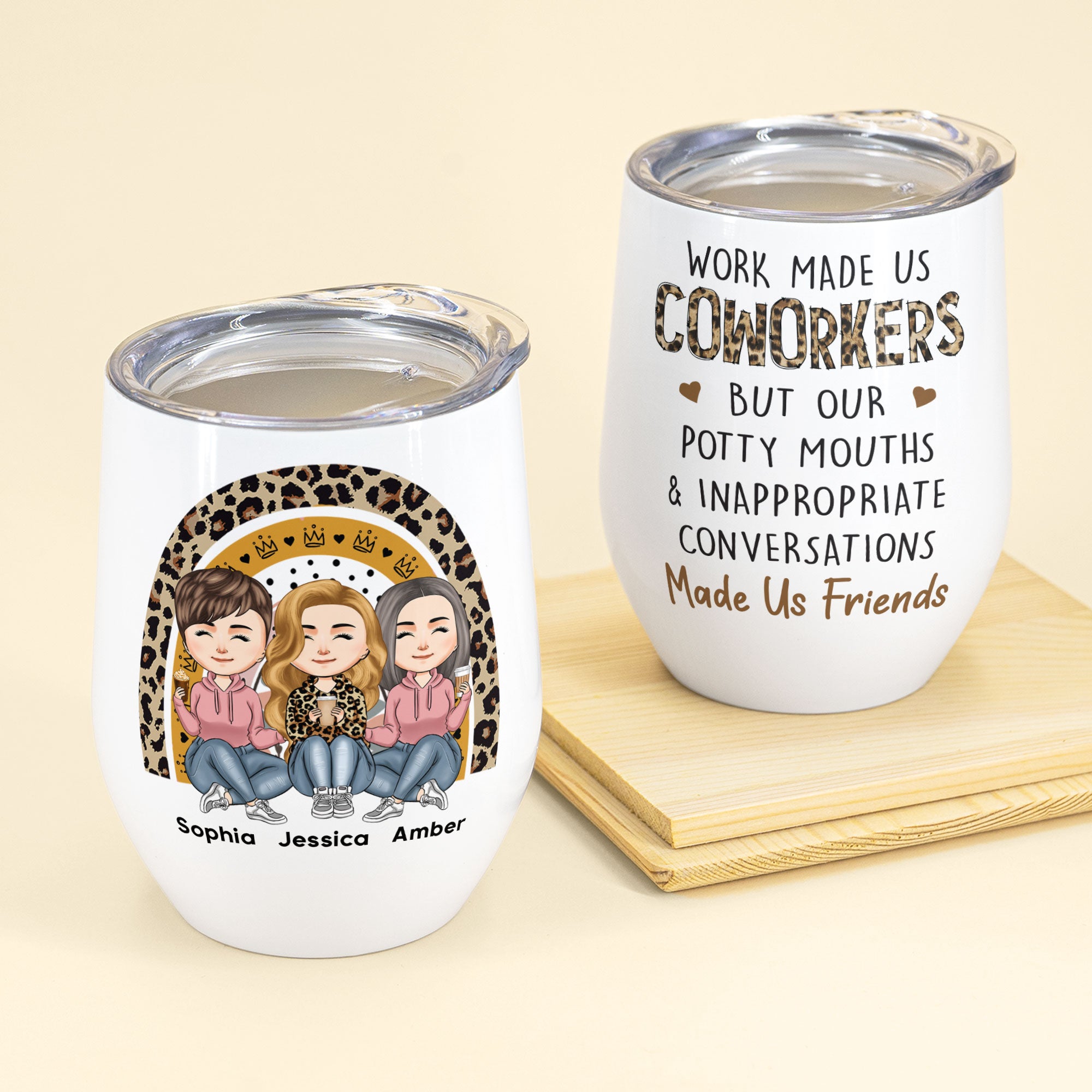 Laughing Together Since Day One - Coworker Personalized Custom Wine Tu -  Pawfect House