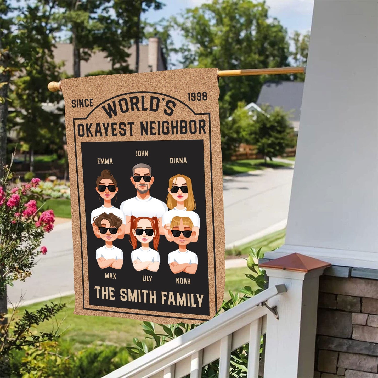 World's Okayest Neighbor - Personalized Flag