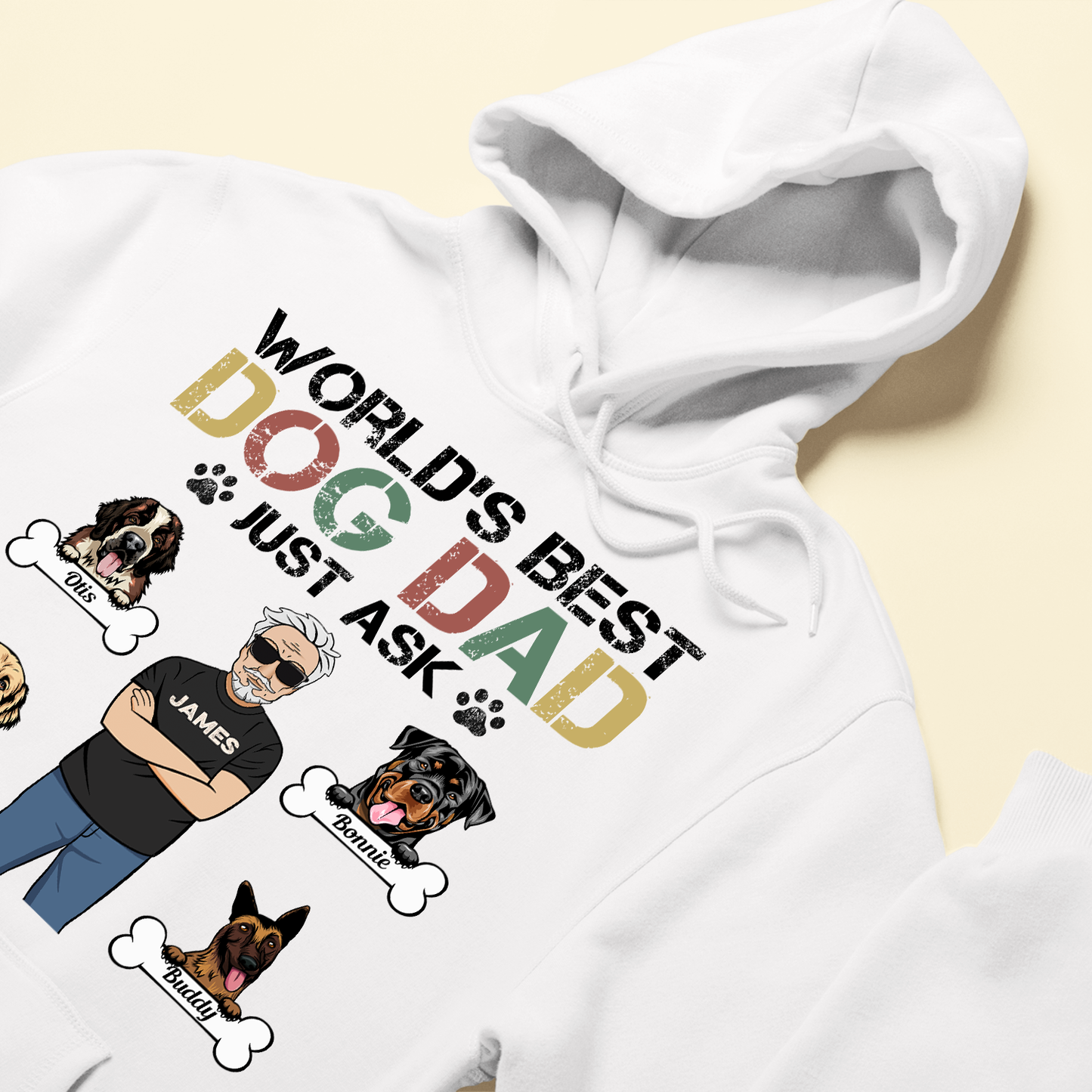 World's Best Dog Dad - Personalized Shirt - Birthday, Father's Day Gift For Dog Lover, Dog Dad, Pawdre