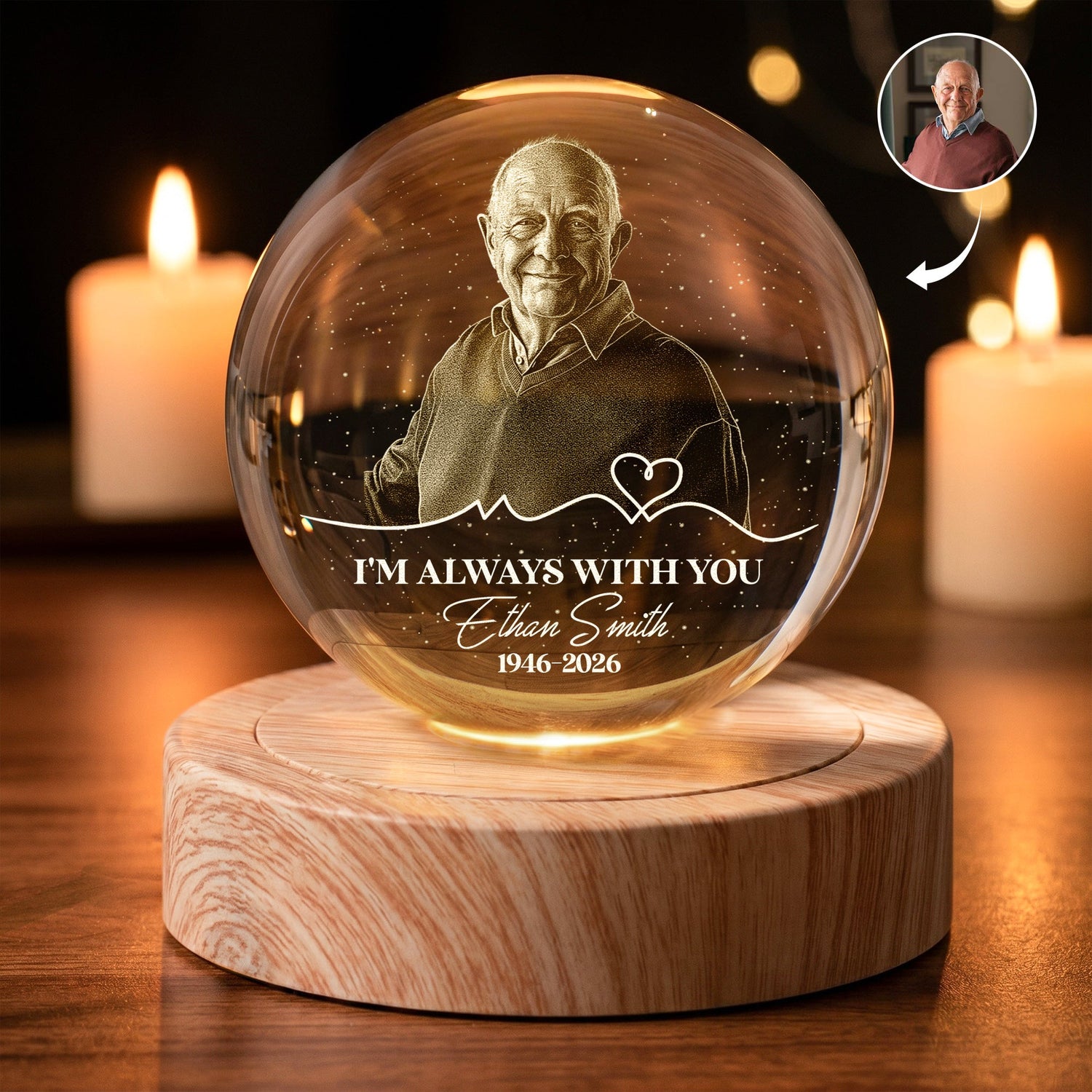 Rotating Crystal Ball Night Light