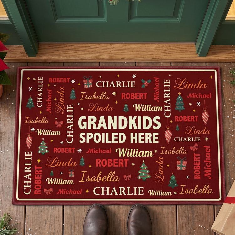 Grandkids Spoiled Here - Customize With Kids Names - Personalized Doormat 1