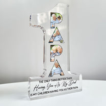#1 Christmas Gift For Dad, Grandpa - Personalized Acrylic Photo Plaque