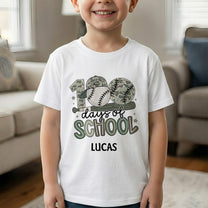 100 Days Of School Camo Style Gift For Kid - Personalized Shirt