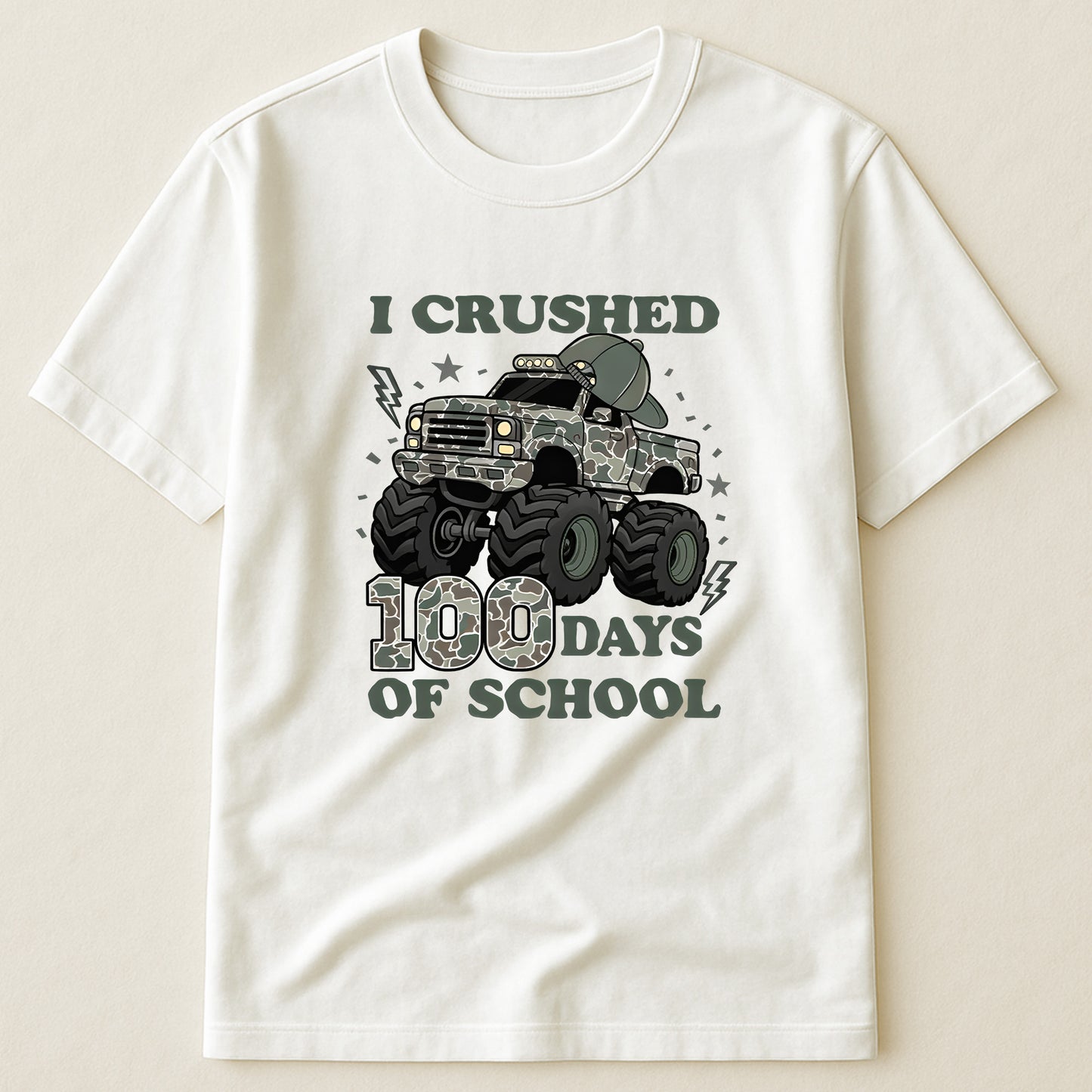 100 Days Of School Camo Style Gift For Kid - Personalized Shirt