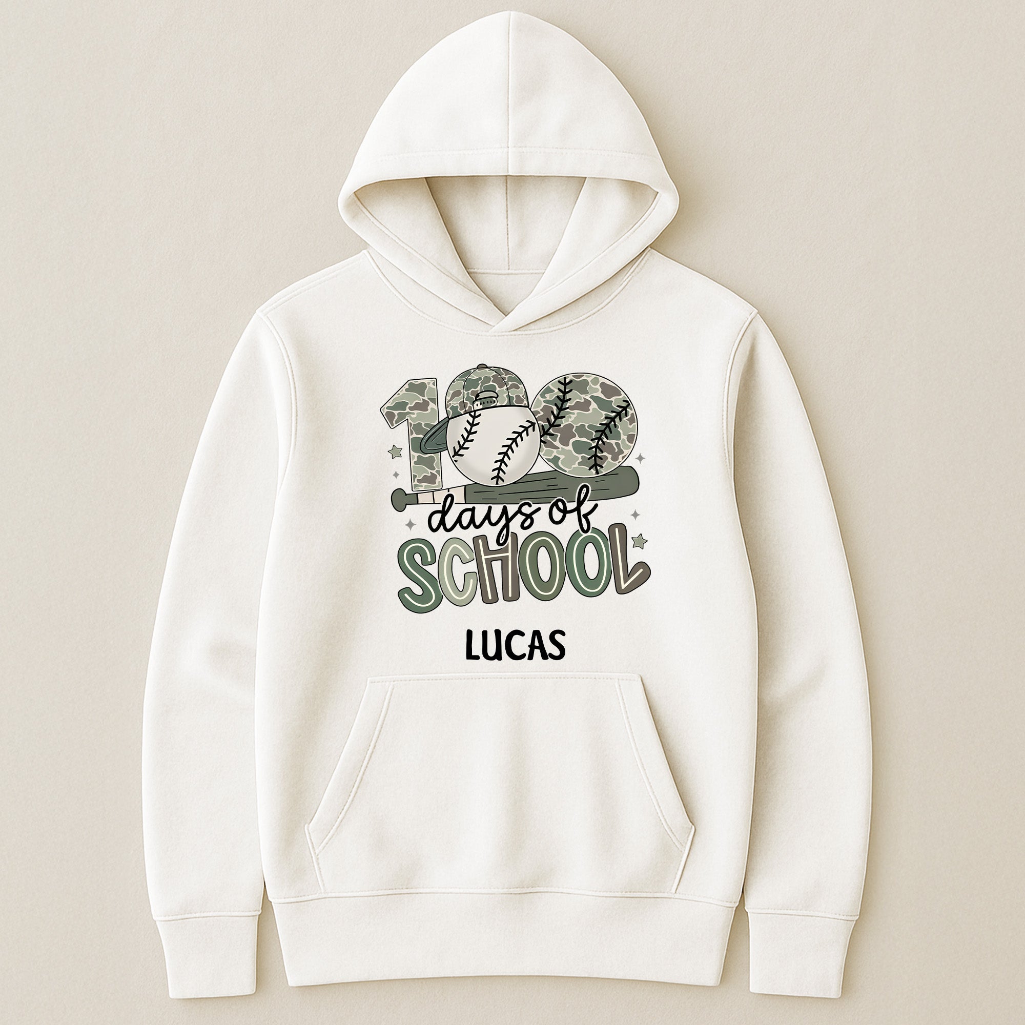 100 Days Of School Camo Style Gift For Kid - Personalized Shirt