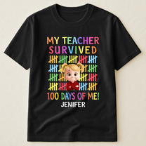 100 Days Of School School Boys Girls Kids Gift - Personalized Shirt