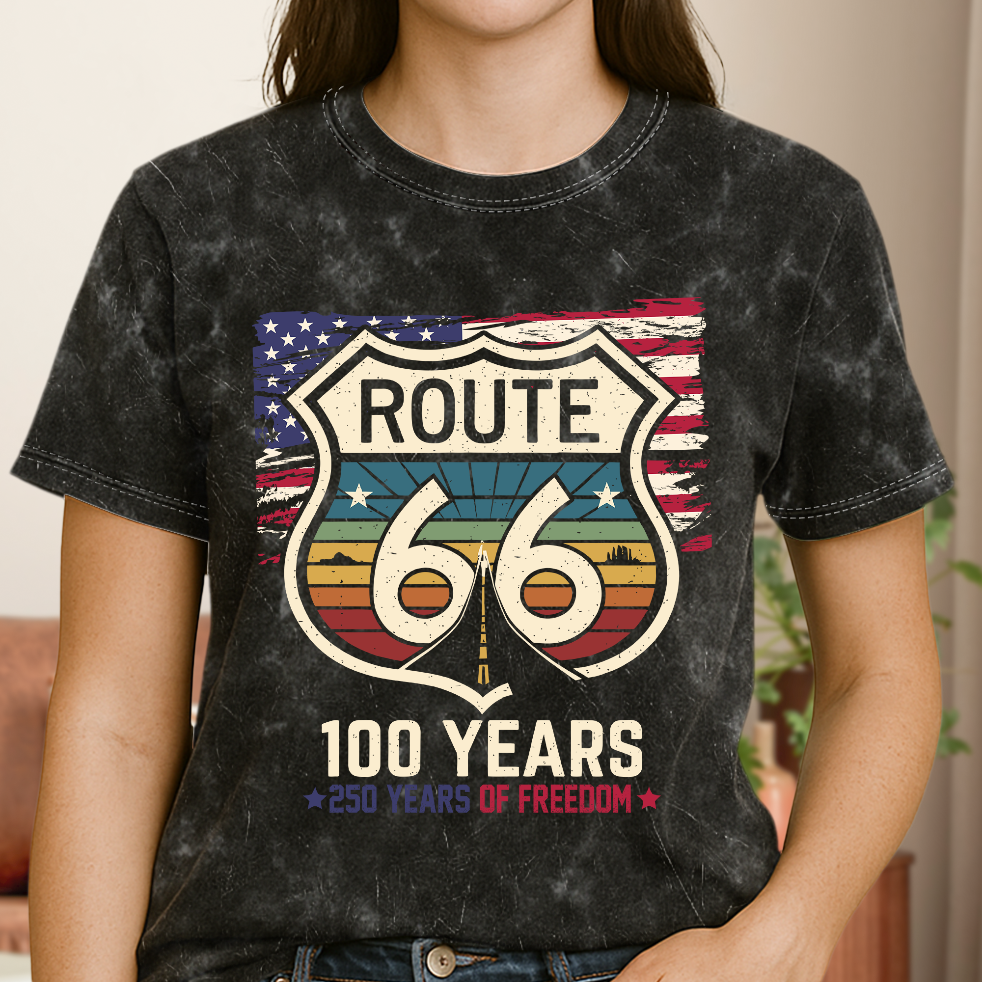 100_Years_Route_66_250_Years_USA_Acid_Wash_T_Shirt_5