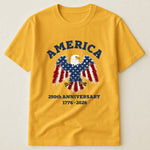 Patchwork Style USA Bald Eagles Print - Shirt