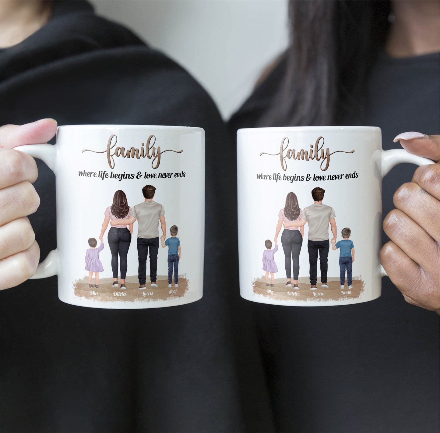 Family, Where Life Begins & Love Never Ends - Personalized Mug