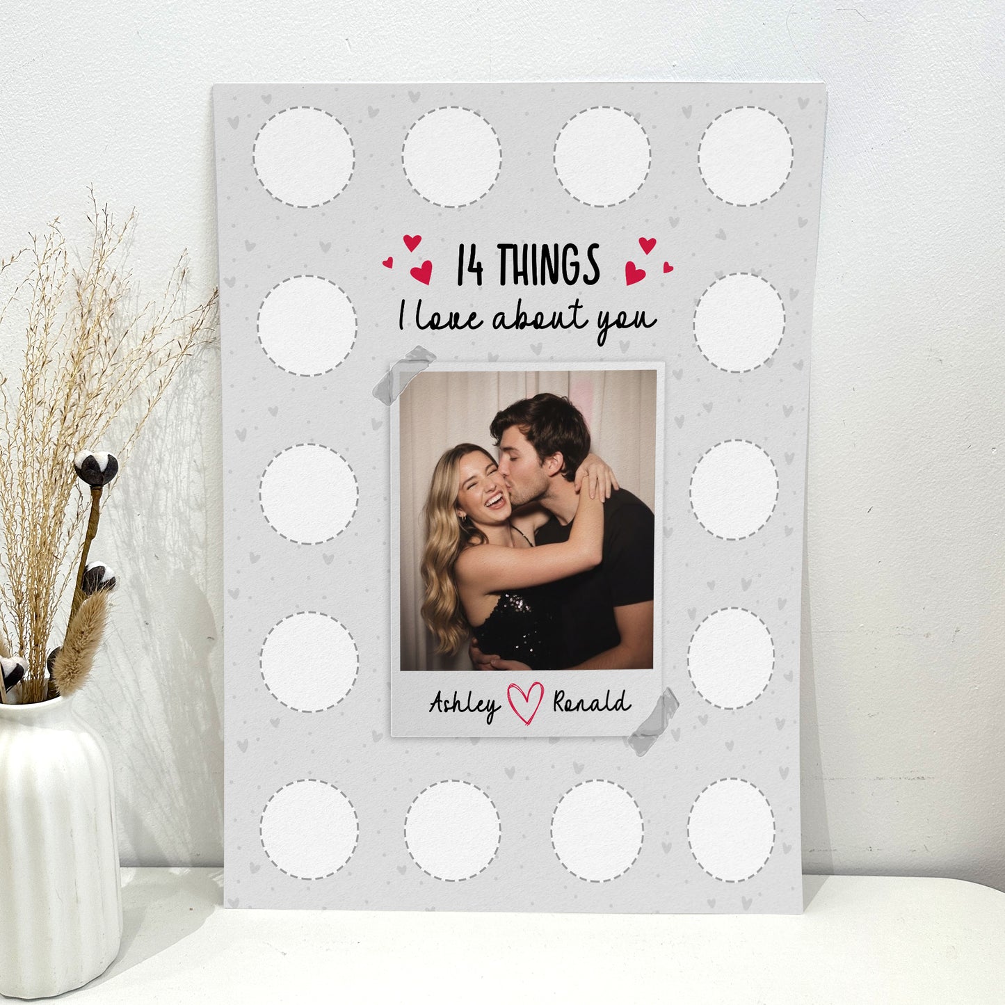 14 Things I Love About You - Personalized Photo Scratch-Off Poster