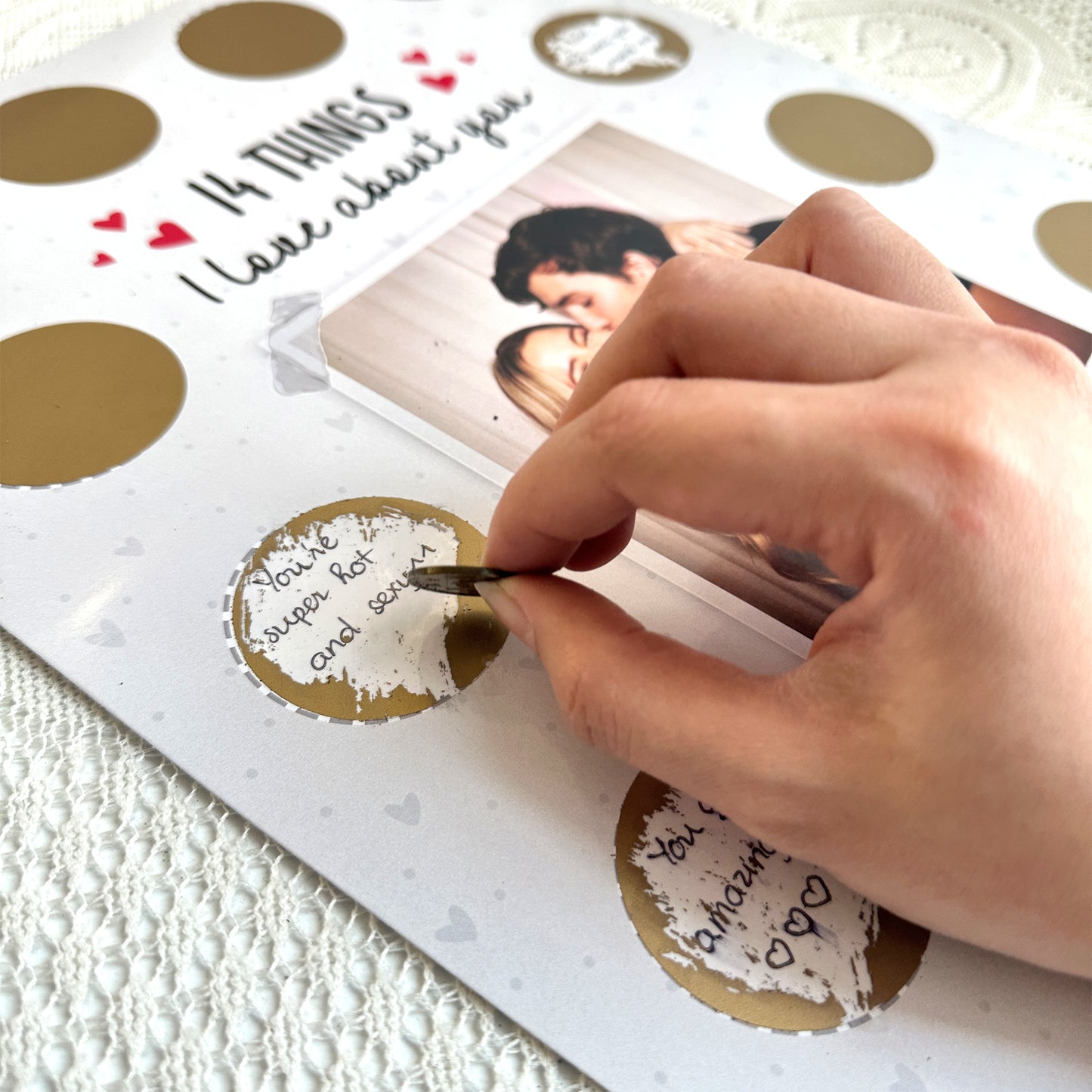 14 Things I Love About You - Personalized Photo Scratch-Off Poster