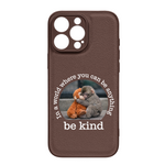 Baby Punch Monkey - Be Kind, Punch The Abandoned Baby Monkey Gift For Animal Lover - Leather Phone Case