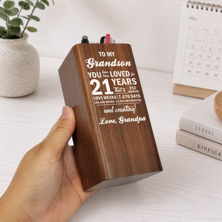 16th 18th 21st Birthday Gift For Son Daughter - Personalized Pen Holder With Clock 3