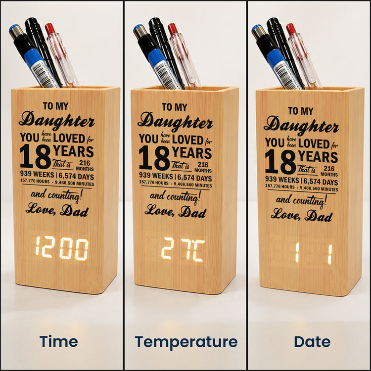 16th 18th 21st Birthday Gift For Son Daughter - Personalized Pen Holder With Clock 4