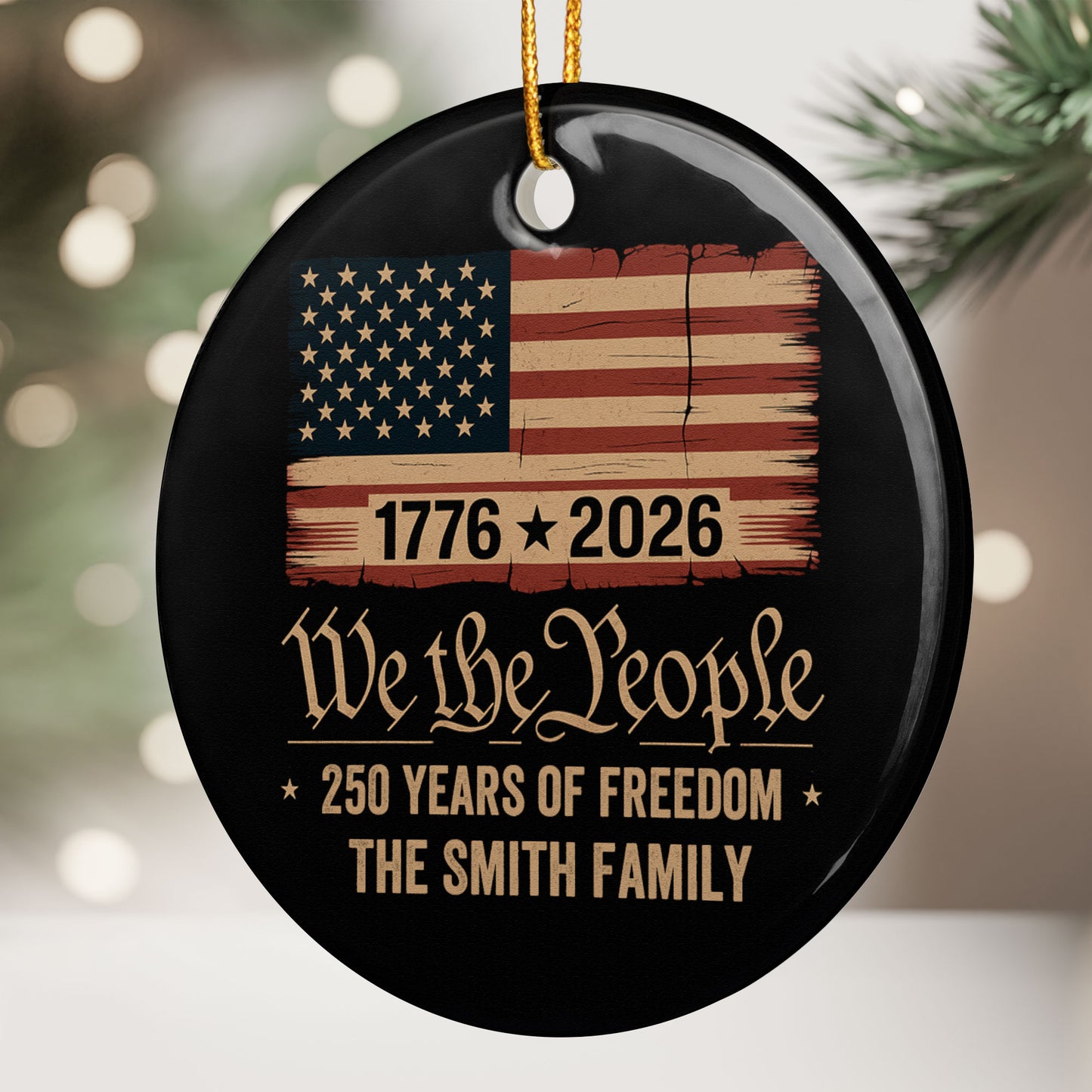 1776-2026 250 Years Anniversary United States Of America Patriotic Liberty Gift - Personalized Ceramic Ornament