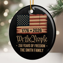 1776-2026 250 Years Anniversary United States Of America Patriotic Liberty Gift - Personalized Ceramic Ornament
