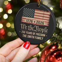 1776-2026 250 Years Anniversary United States Of America Patriotic Liberty Gift - Personalized Ceramic Ornament