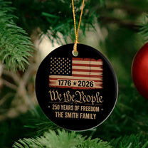 1776-2026 250 Years Anniversary United States Of America Patriotic Liberty Gift - Personalized Ceramic Ornament