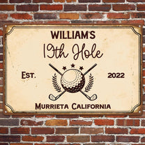 19Th-Hole-Golf-Bar,-Golf-Decor-Gift-Personalized-Metal-Sign1