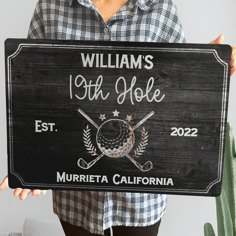 19Th-Hole-Golf-Bar,-Golf-Decor-Gift-Personalized-Metal-Sign5