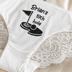 19th Hole Funny Golf Underwear Bachelorette, Wedding Party, Bridal Shower Valentines Anniversary - Personalized Panty