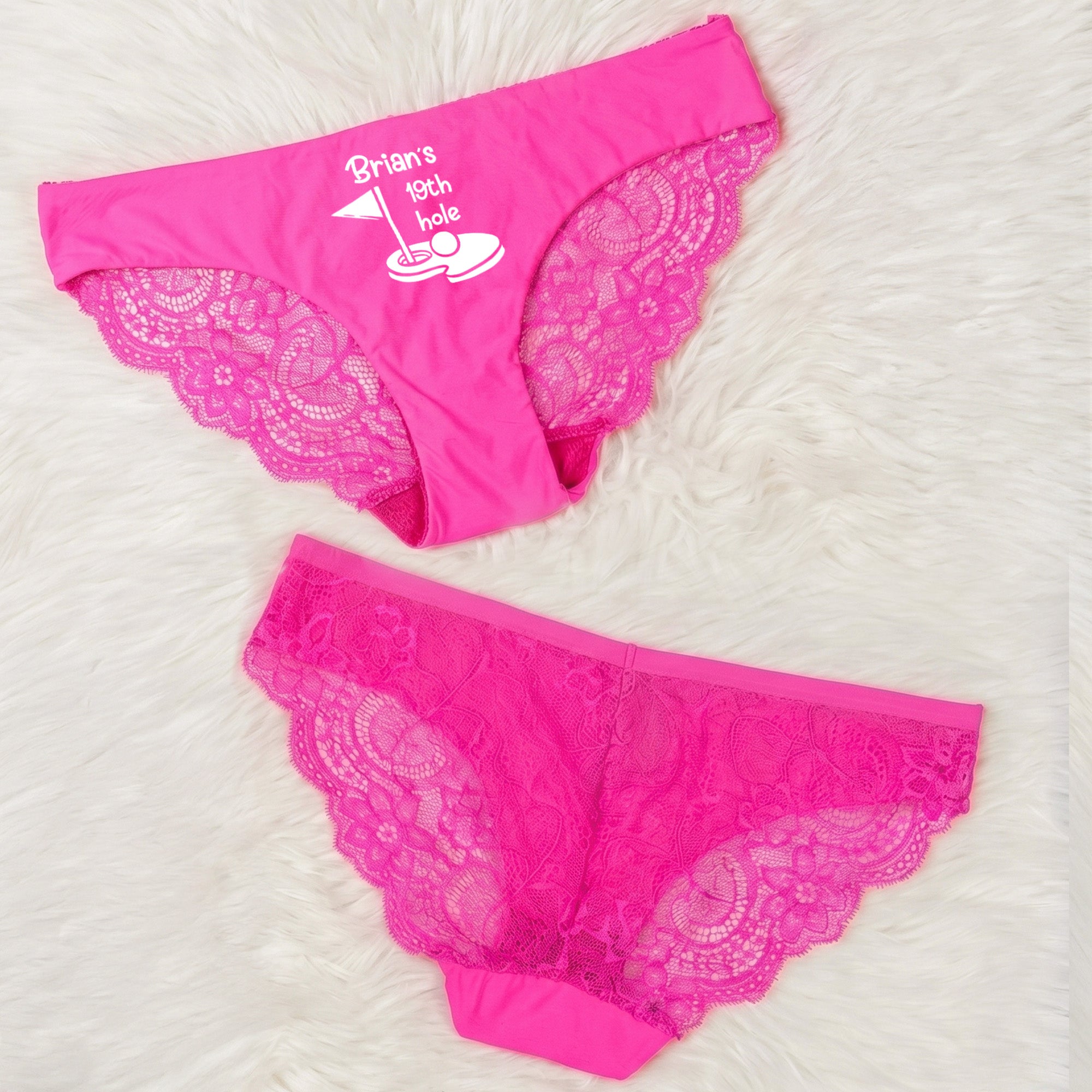 19th Hole Funny Golf Underwear Bachelorette, Wedding Party, Bridal Shower Valentines Anniversary - Personalized Panty
