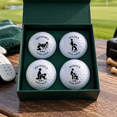19th Hole Adult Humor Golf Gift Spicy Gift For Him, Husband, Boyfriend - Personalized Golf Ball