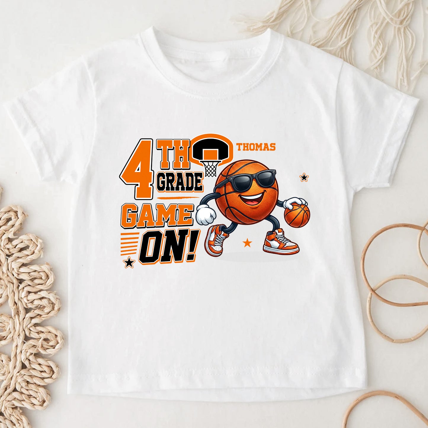 1St,-2Nd..-Grade-Game-On-Gift-For-Back-To-School,-Basketball-Kids-Personalized-Shirt-4