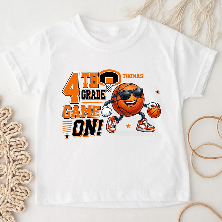 1St,-2Nd..-Grade-Game-On-Gift-For-Back-To-School,-Basketball-Kids-Personalized-Shirt-4