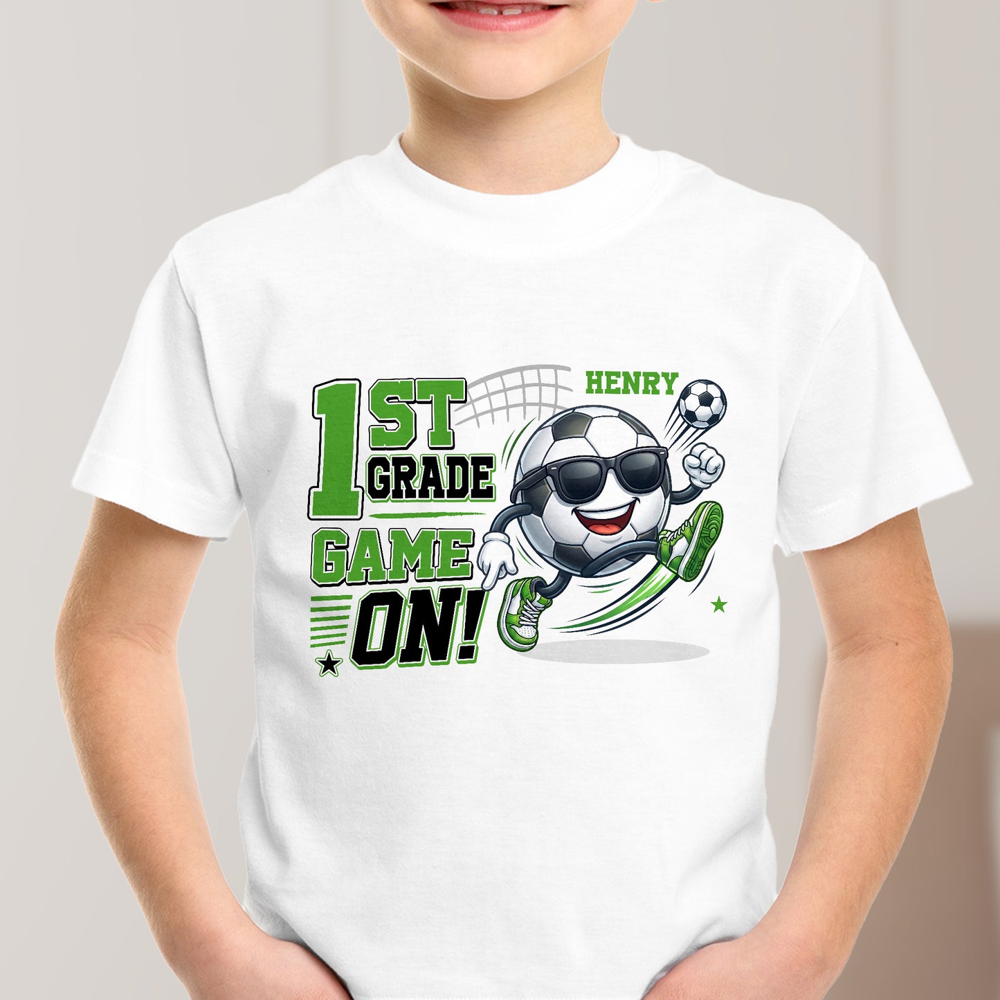 1St,-2Nd..-Grade-Game-On--Gift-For-Back-To-School,-Soccer-Kids-Personalized-Shirt-2