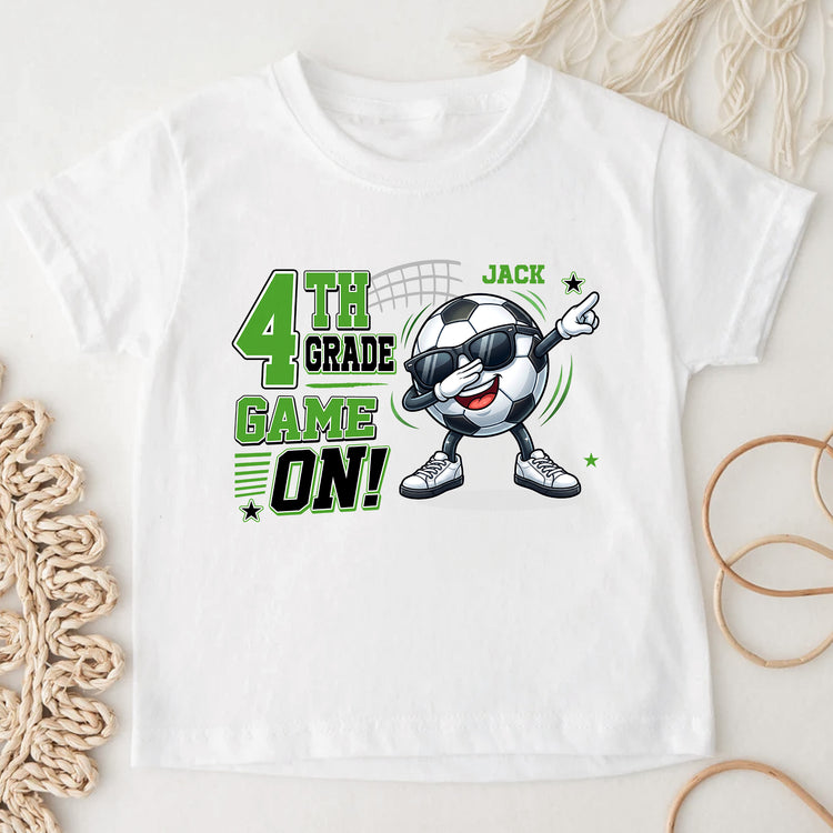 1St,-2Nd..-Grade-Game-On--Gift-For-Back-To-School,-Soccer-Kids-Personalized-Shirt-4
