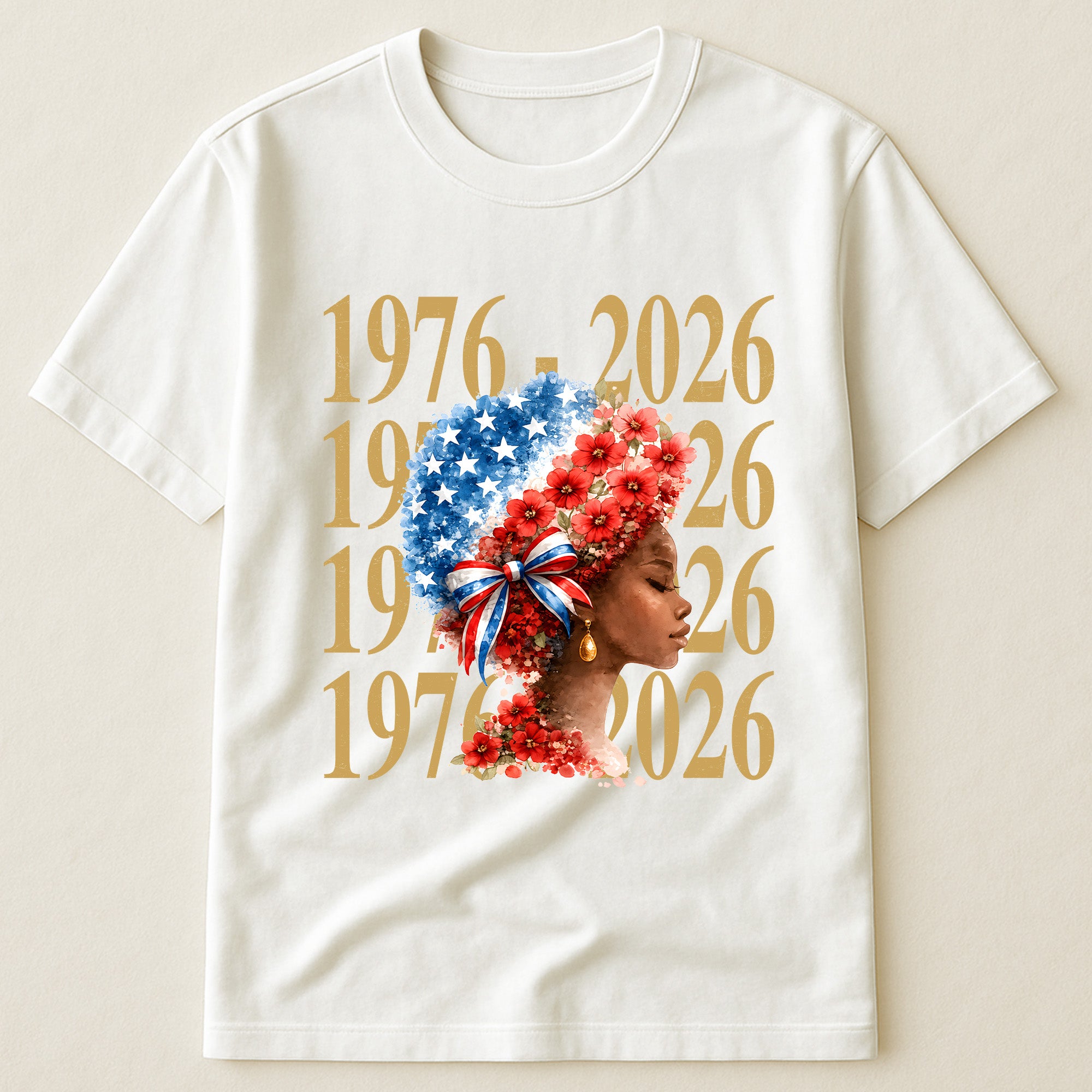 Black Woman Patriotic Afro - Shirt