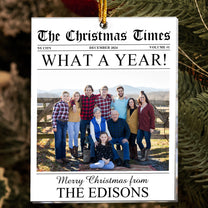 The Christmas Times - What A Year Newspaper - Personalized Acrylic Photo Ornament