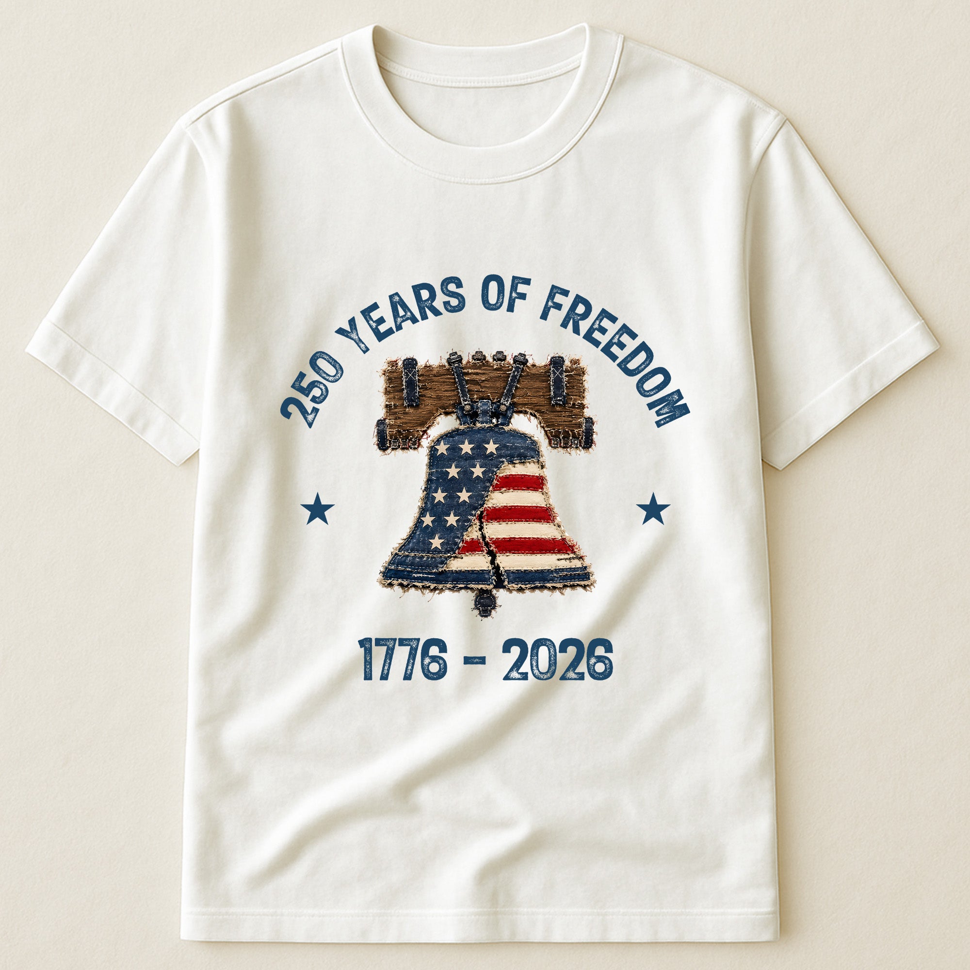 Patchwork Style USA Liberty Bell Print - Shirt