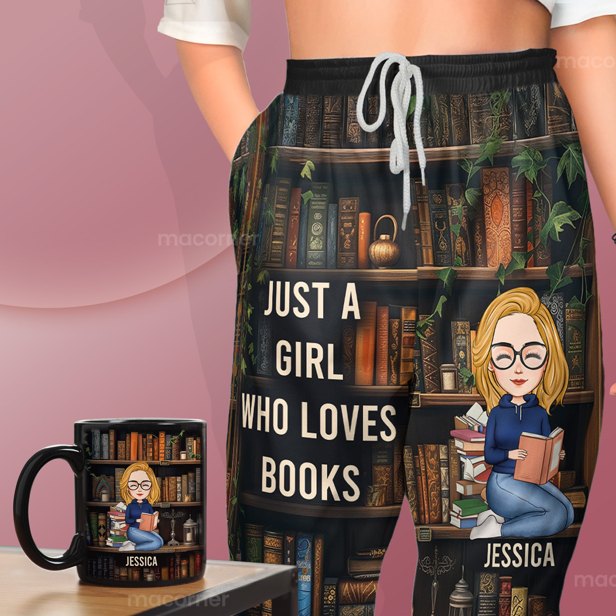 Just A Girl Who Loves Books - Personalized Sweatpants