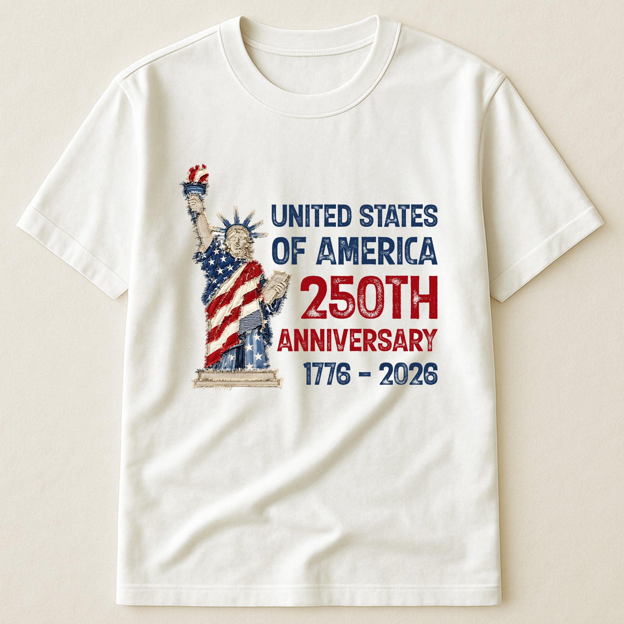 Patchwork Style USA Statue Of Liberty Print - Shirt