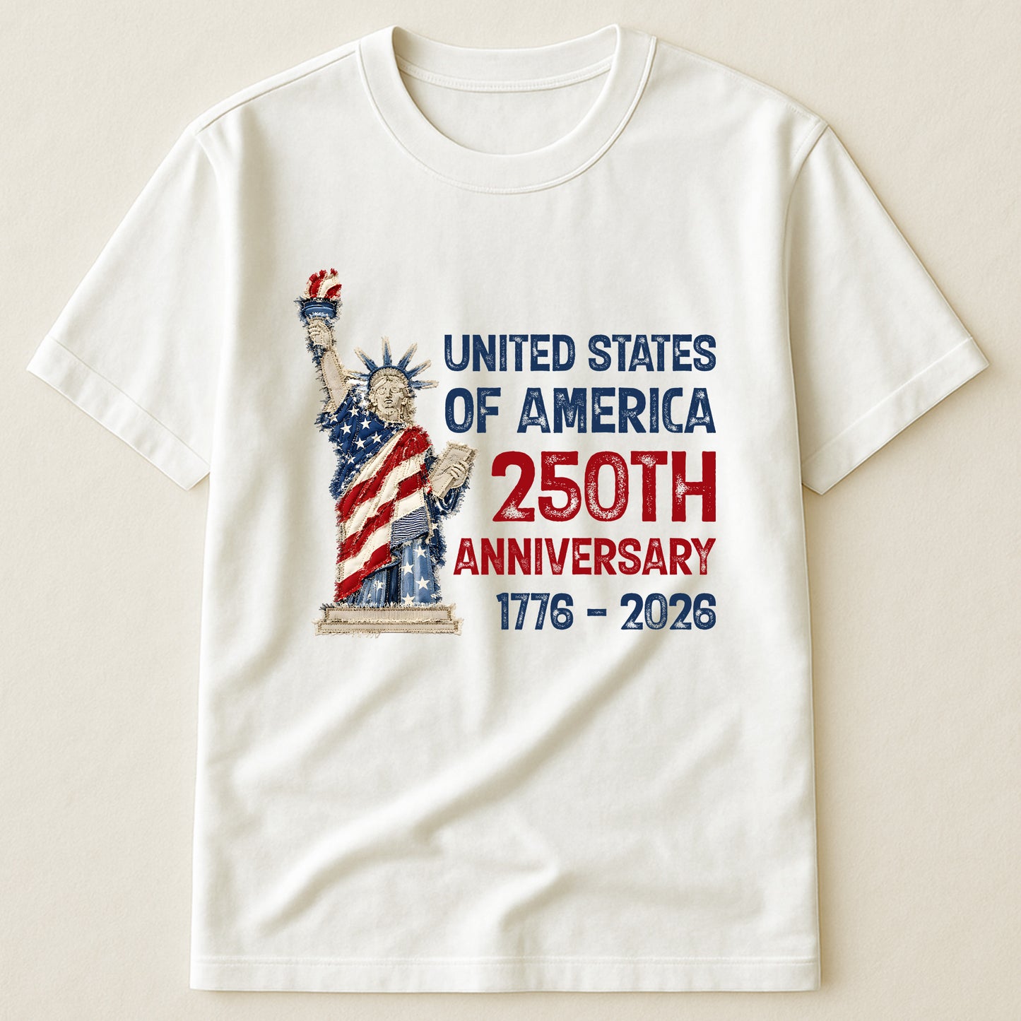 Patchwork Style USA Statue Of Liberty Print - Shirt