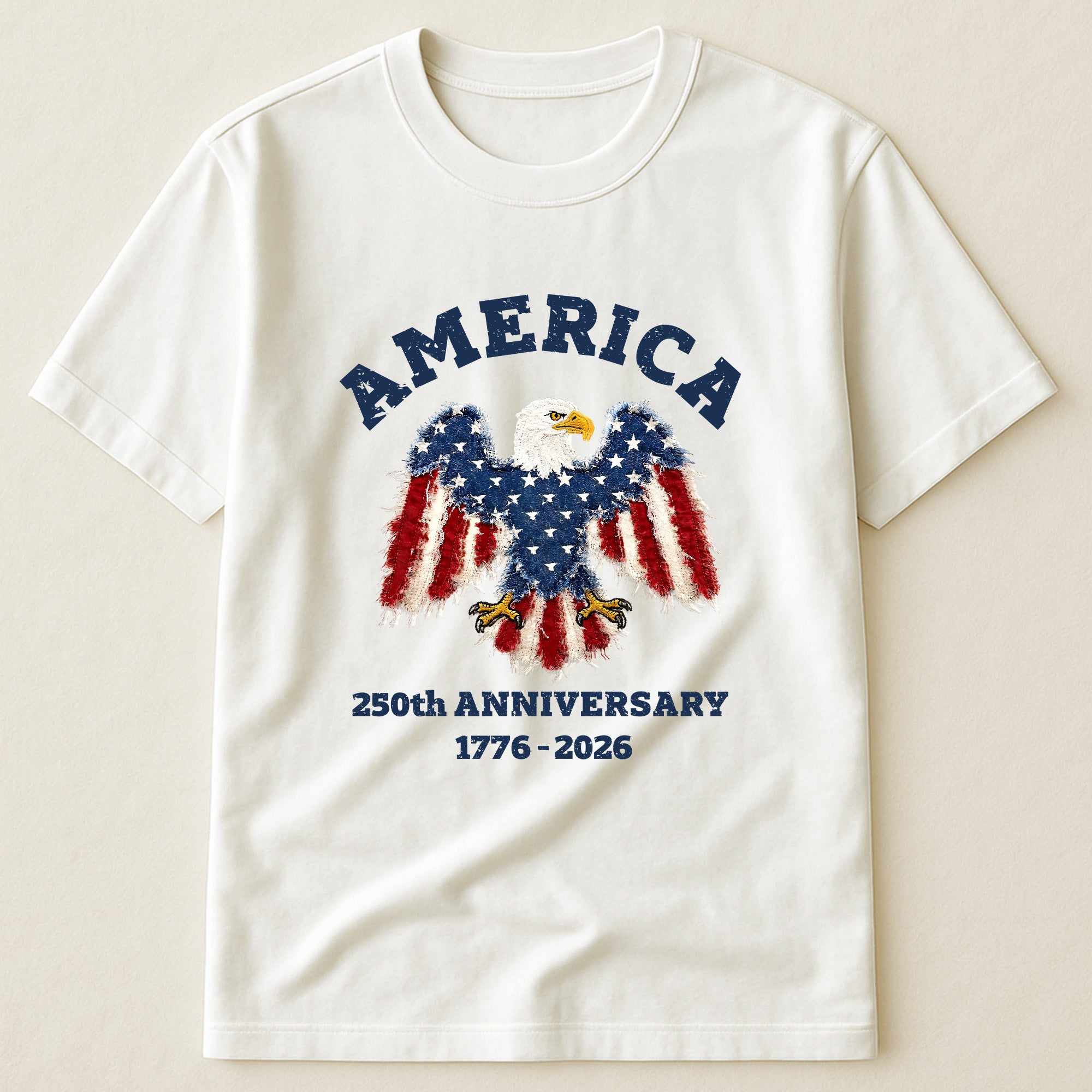 Patchwork Style USA Bald Eagles Print - Shirt